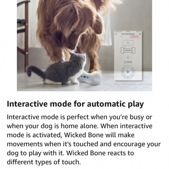 Wicked Bone Interactive Automatic Dog Cat Toy Remote Control Robot Rechargeable - Picture 7 of 15